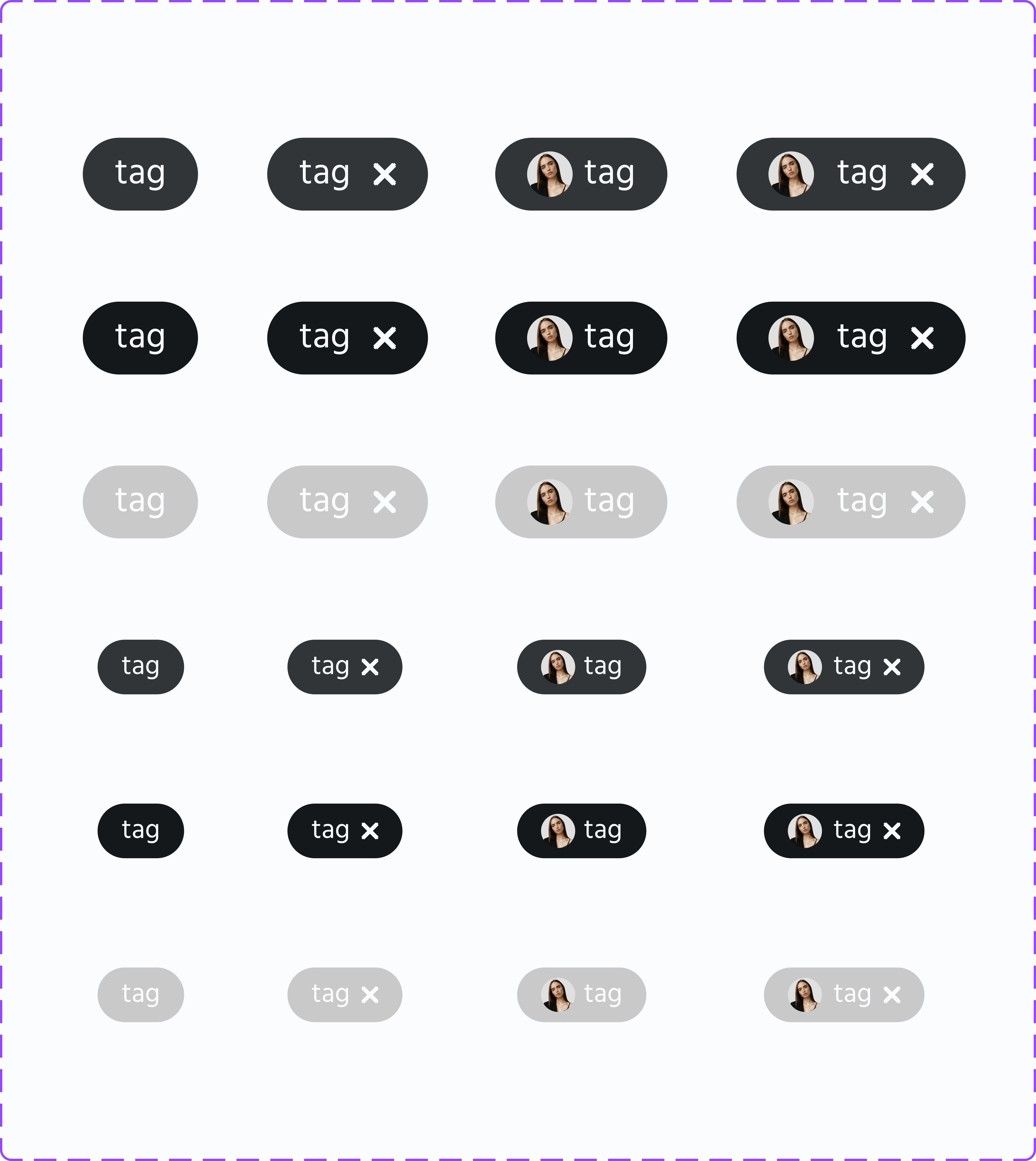 Propriedades do componente Tags