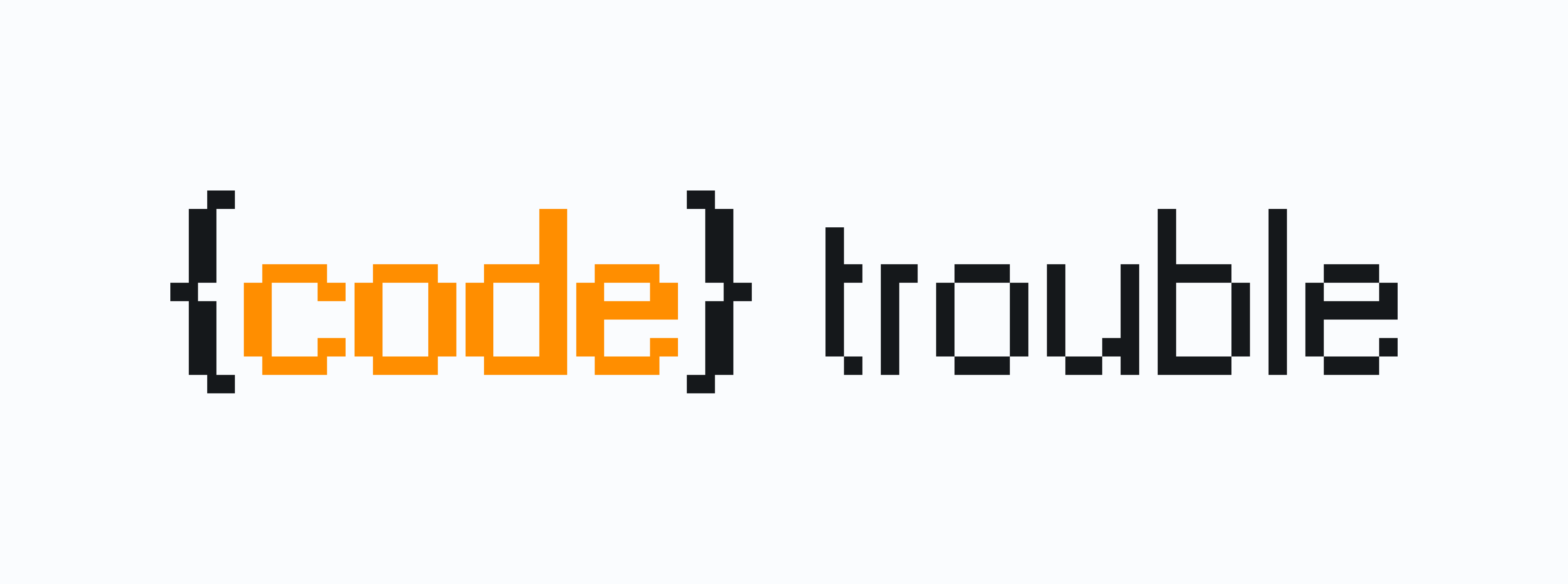 Logo Code Trouble, completo e laranja