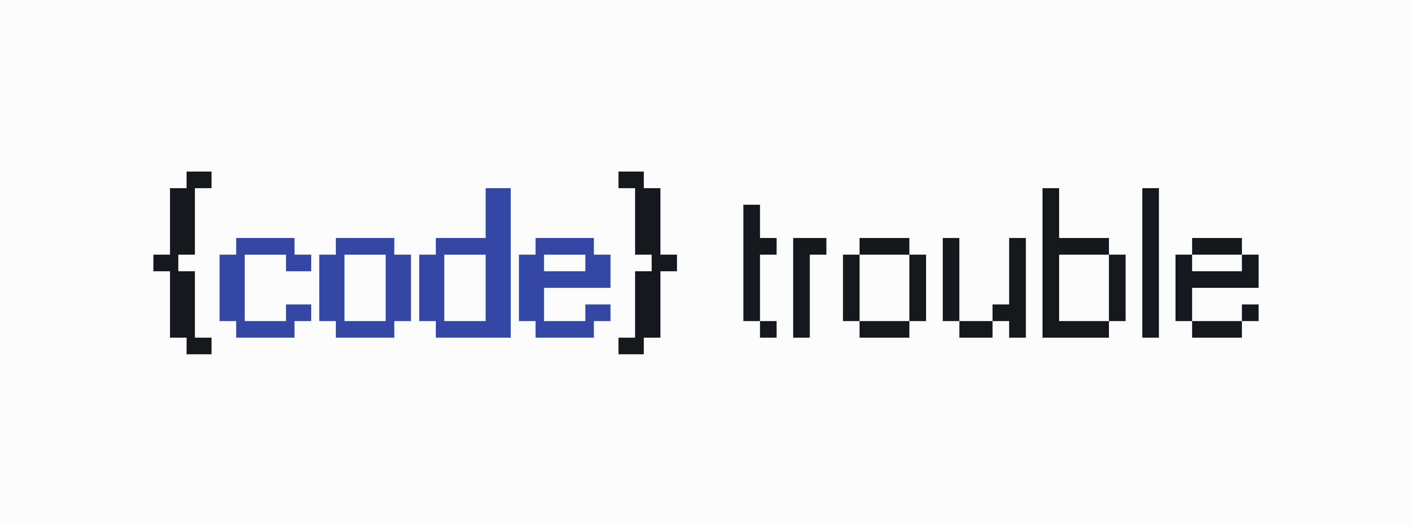 Logo Code Trouble, completo e azul